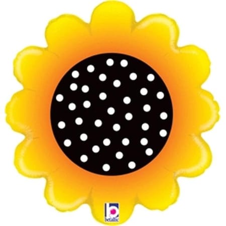 Betallic 87207 18 In. Sunny Sunflower Flat Balloon; Pack Of 5